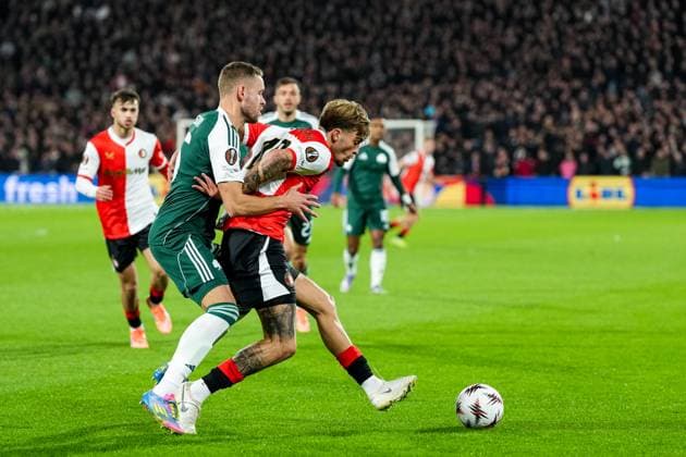 UEFA Europa League: Feyenoord v Panathinaikos F.C. Rotterdam - Luciano Valente of Feyenoord during the third match of the UEFA Europa League 2025 2026. The match is set between Feyenoord and Panathinaikos F.C. at Stadion Feijenoord De Kuip on 23 October 2025 in Rotterdam, The Netherlands. Copyright: xYannickxVerhoevenx