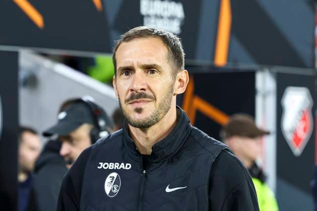 Julian Schuster SC Freiburg, Coach , Germany, UEFA Europa League, Matchday 3, 2025 2026, SC Freiburg vs FC Utrecht, 23 10 2025, Stadion am Wolfswinkel, Freiburg, Germany Freiburg Stadion am Wolfswinkel Baden Württemberg Germany Copyright: xGrantxHubbsx