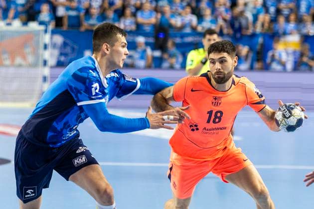 EHF Champions League - Orlen Wisla Plock v FC Barcelona, Barca Blaz Janc during the match EHF Champions League Men match between Orlen Wisla Plock and FC Barcelona in Plock, Poland on October 23, 2025.NO SALES POLAND Plock Poland  Copyright: xAndrzejxIwanczukx originalFilename:iwanczuk-ehfchamp251023_npsTa.jpg