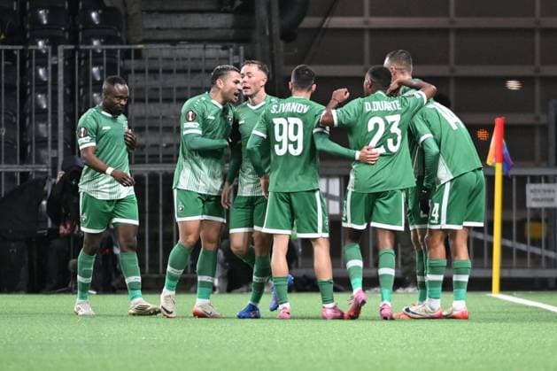 BERN, SWITZERLAND OCTOBER 23 Team Ludogorets celebrating the score from Petar Stanic of Ludogorets 0 1 during the UEFA Europa League 2025 26 League Phase MD3 match between BSC Young Boys and PFC Ludogorets 1945 at Stadion Wankdorf on October 23, 2025 in Bern, Switzerland Bern Stadion Wankdorf Bern Switzerland Copyright: xJustPictures.ch ManuelxWinterbergerx jp-en-EuSpIm-MWI_4362