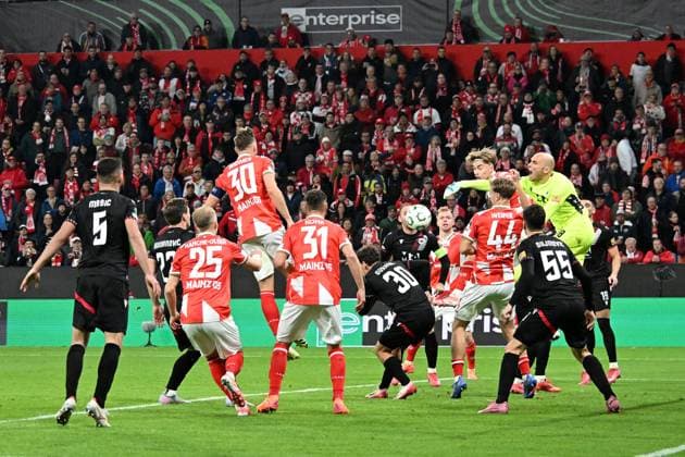 23 10 2025, xsltx, Football UEFA Conference League, FSV Mainz 05 HSK Zrinjski Mostar v l Goran Karacic HSK Zrinjski Mostar with the error DFL DFB REGULATIONS PROHIBIT ANY USE OF PHOTOGRAPHS as IMAGE SEQUENCES and or QUASI VIDEO Mainz