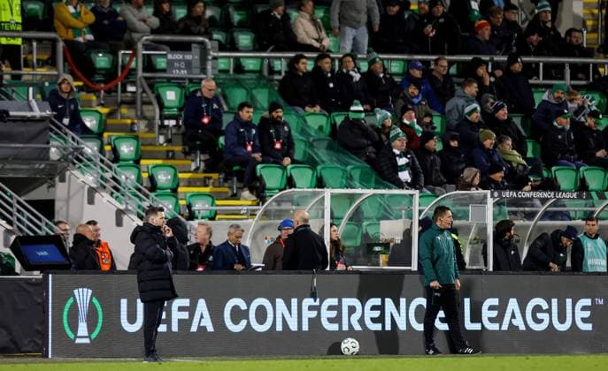 UEFA Europa Conference League Group Phase, Tallaght Stadium, Dublin 23 10 2025 Shamrock Rovers vs NK Celje Rovers manager Stephen Bradley Stephen Bradley 23 10 2025  Copyright: x INPHO RyanxByrnex RB1_5961