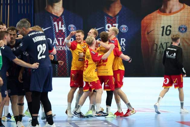 HANDBALL : Paris Saint Germain Vs Gog - Ligue des Champions - 23 10 2025 Joie de l equipe de Gog ParisFrance  Copyright: xMichaelxBaucherx