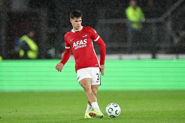 ALKMAAR - Wouter Goes of AZ Alkmaar during the UEFA Conference League match between AZ Alkmaar and Slovan Bratislava at the AFAS Stadium on October 23, 2025, in Alkmaar, Netherlands. ANP BART STOUTJESDIJK UEFA Conference League 2025-2026 xVIxANPxSportx xxANPxIVx 540092534 originalFilename: 540092534.jpg