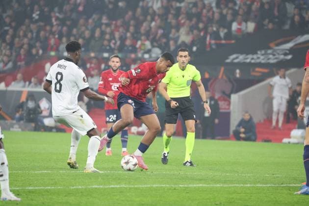 FOOTBALL : LOSC Lille vs PAOK FC - UEFA Europa League - 23 10 2025 Hamza IGAMANE (LOSC Lille) lors du match LOSC Lille vs PAOK FC, UEFA Europa League phase de ligue, Decathlon Arena stade Pierre Mauroy, le 23 octobre 2025 - photo Laurent Sanson PsnewZ  Copyright: xLaurentxSANSONx xPsnewZx