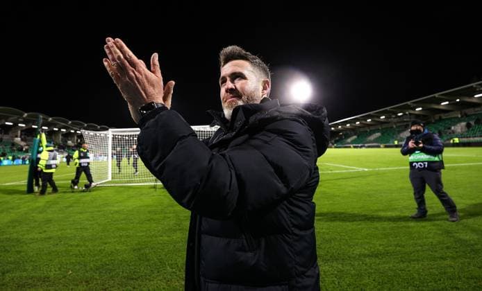 UEFA Europa Conference League Group Phase, Tallaght Stadium, Dublin 23 10 2025 Shamrock Rovers vs NK Celje Rovers manager Stephen Bradley after the game Stephen Bradley after the game 23 10 2025  Copyright: x INPHO RyanxByrnex RB3_1801
