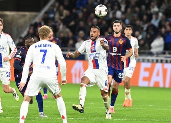 Football : Olympique Lyon v FC Bale -UEFA Europa ligue Corentin TOLISSO of Lyon during the UEFA Europa League match between Lyon and FC Bale at Groupama Stadium Decines Charpieu Lyon on October 23, 2025 , France  Copyright: xALLILI_MOURADx