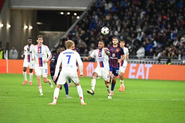 Football : Olympique Lyon v FC Bale -UEFA Europa ligue Corentin TOLISSO of Lyon during the UEFA Europa League match between Lyon and FC Bale at Groupama Stadium Decines Charpieu Lyon on October 23, 2025 , France  Copyright: xALLILI_MOURADx