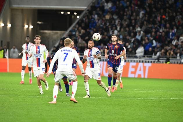 Football : Olympique Lyon v FC Bale -UEFA Europa ligue Corentin TOLISSO of Lyon during the UEFA Europa League match between Lyon and FC Bale at Groupama Stadium Decines Charpieu Lyon on October 23, 2025 , France  Copyright: xALLILI_MOURADx