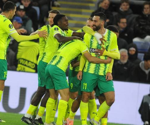 Football - 2025 2026 UEFA Conference League - League Stage - Matchday 2 of 6 - Crystal Palace vs AEK Larnaca - Selhurst Park - Thursday 23rd October 2025 Riad Bajic of AEK Larnaca celebrates scoring his goal 