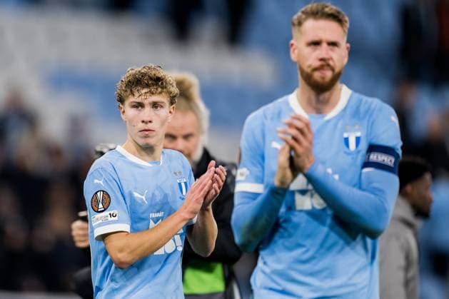 251023 Hugo Bolin of Malmö FF looks dejected after the UEFA Europa League football match between Malmö FF and Dinamo Zagreb on October 23, 2025 in Malmö Photo Petter Arvidson BILDBYRAN kod PA PA1100 fotboll football soccer fotball uefa europa league europa league malmö ff dinamo zagreb gnk dinamo zagreb bbeng depp  Copyright: PETTERxARVIDSON BB251023PA174