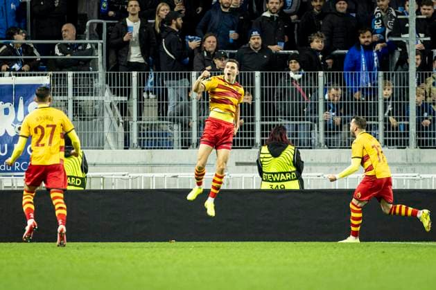 FOOTBALL: UEFA Conference League Racing Strasbourg (RCS) vs Jagiellonia Bialystok. 23 10 2025 Stade de la Meinau. Strasbourg - France Joie des joueurs de l equipe de Jagiellonia Bialystok. apres le but de DuÅ¡an StojinoviÄ‡ 3  Copyright: xelyxandroxcegarrax