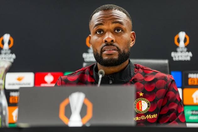UEFA Europa League: Feyenoord v Panathinaikos F.C. Rotterdam - Cyle Larin of Feyenoord Rotterdam during the third match of the UEFA Europa League 2025 2026. The match is set between Feyenoord and Panathinaikos F.C. at Stadion Feijenoord De Kuip on 23 October 2025 in Rotterdam, The Netherlands. Copyright: xYannickxVerhoevenx