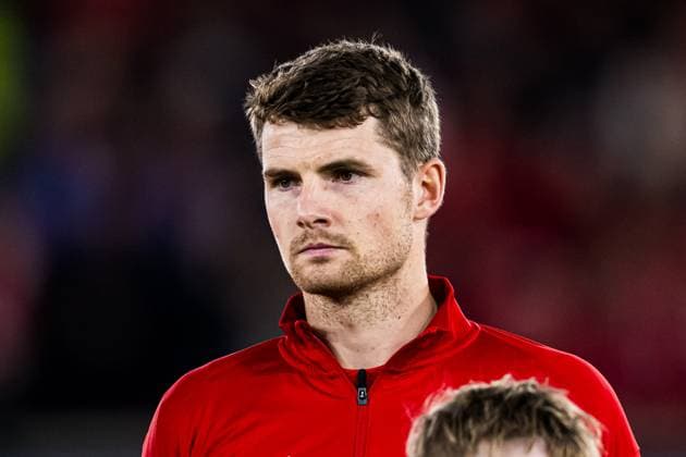 251023 Jacob Ebsen Sorensen of Brann ahead of the UEFA Europa League football match between Brann and Rangers on October 23, 2025 in Bergen Photo Marius Simensen BILDBYRAN COP 238 MM0046 bbeng brann football fotball fotboll rangers soccer uefa europa league  Copyright: MARIUSxSIMENSEN BB251023ZA045