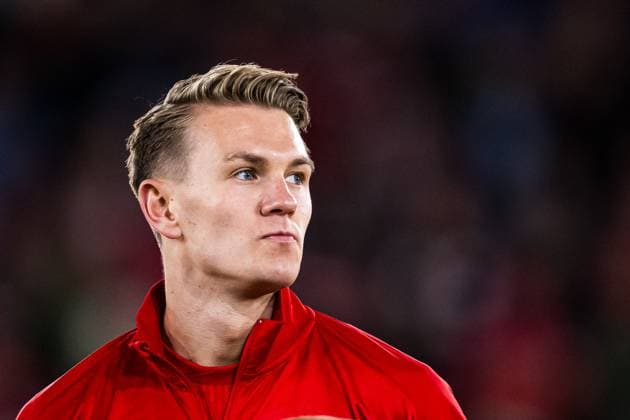 251023 Emil Kornvig of Brann ahead of the UEFA Europa League football match between Brann and Rangers on October 23, 2025 in Bergen Photo Marius Simensen BILDBYRAN COP 238 MM0046 bbeng brann football fotball fotboll rangers soccer uefa europa league  Copyright: MARIUSxSIMENSEN BB251023ZY049