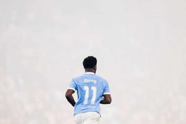 251023 Emmanuel Ekong of Malmö FF during the UEFA Europa League football match between Malmö FF and Dinamo Zagreb on October 23, 2025 in Malmö Photo Petter Arvidson BILDBYRAN kod PA PA1100 fotboll football soccer fotball uefa europa league europa league malmö ff dinamo zagreb gnk Dinamo Zagreb bbeng  Copyright: PETTERxARVIDSON BB251023PA200