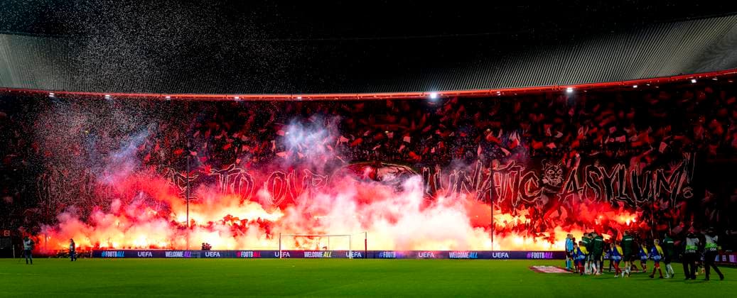 Supporters of SC Feyenoord Rotterdam during the match SC Feyenoord Rotterdam vs Panathinaikos FC at the Stadium De Kuip for the Europa League - League phase - Matchday 3 season 2025-2026 in ROTTERDAM, Netherlands on 23 oktober 2025, (photo by Marcel van Dorst EYE4images DeFodi Images) Supporters of SC Feyenoord Rotterdam during the match SC Feyenoord Rotterdam vs Panathinaikos FC at the Stadium De Kuip for the Europa League League phase Matchday 3 season 2025 2026 in ROTTERDAM, Netherlands on 23 oktober 2025, photo by Marcel van Dorst EYE4images DeFodi Images