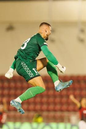 Jaylan Hankins seen during UEFA Conference League league phase game between team of Lincoln Red Imps and Lech Poznan (Maciej Rogowski Ball Raw Images) Gibraltar Europa Sports Comples Gibraltar Copyright: xMaciejxRogowskix maciejrogowski_lincolnlech25_26-74