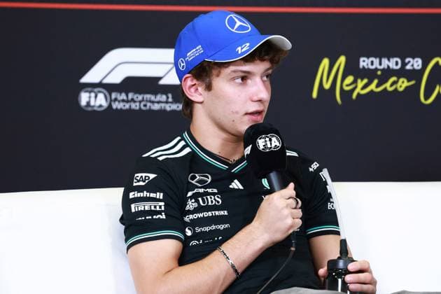 Formula 1 Grand Prix of Mexico - Previews MEXICO CITY, MEXICO - OCTOBER 23: Kimi Antonelli of Mercedes attends a press conference, PK, Pressekonferenz ahead of the F1 GP of Mexico, at Autodromo Hermanos Rodriguez, in Mexico City, Mexico on October 23, 2025. Daniel Cardenas Anadolu Mexico City Mexico. Editorial use only. Please get in touch for any other usage.  Copyright: x2025xAnadoluxDanielxCardenasx