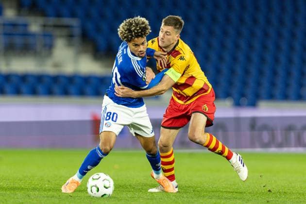 2025.10.23 Strasbourg Liga Konferencji UEFA kolejka 2 sezon 2025 2026 Racing Strasbourg - Jagiellonia Bialystok Nz Felix Lemarechal Taras Romanczuk Foto Sathire KELPA ArenaAkcji 2025.10.23 Strasbourg football UEFA Conference League round 2 season 2025 2026 match Racing Strasbourg - Jagiellonia Bialystok Credit: Sathire KELPA ArenaAkcji NEWSPIX.PL --- newspix.pl 
