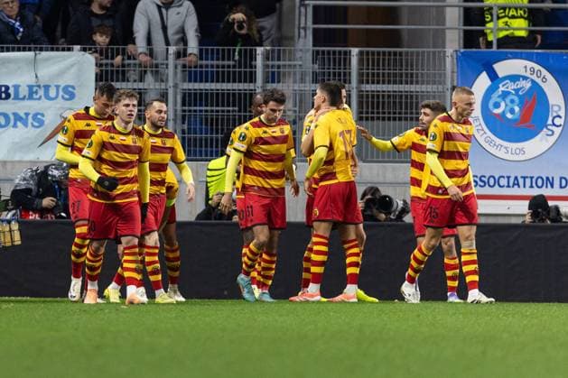2025.10.23 Strasbourg Liga Konferencji UEFA kolejka 2 sezon 2025 2026 Racing Strasbourg - Jagiellonia Bialystok Nz Dusan Stojinovic gol bramka Foto Sathire KELPA ArenaAkcji 2025.10.23 Strasbourg football UEFA Conference League round 2 season 2025 2026 match Racing Strasbourg - Jagiellonia Bialystok Credit: Sathire KELPA ArenaAkcji NEWSPIX.PL --- newspix.pl 