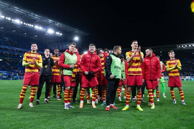 2025.10.23 Strasbourg Liga Konferencji UEFA kolejka 2 sezon 2025 2026 Racing Strasbourg - Jagiellonia Bialystok Nz Jagiellonia Bialystok zawodnicy Foto Sathire KELPA ArenaAkcji 2025.10.23 Strasbourg football UEFA Conference League round 2 season 2025 2026 match Racing Strasbourg - Jagiellonia Bialystok Credit: Sathire KELPA ArenaAkcji NEWSPIX.PL --- newspix.pl 