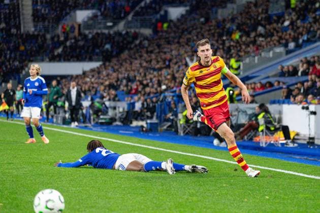 2025.10.23 Strasbourg Liga Konferencji UEFA kolejka 2 sezon 2025 2026 Racing Strasbourg - Jagiellonia Bialystok Nz Taras Romanczuk Guela Doue Foto Sathire KELPA ArenaAkcji 2025.10.23 Strasbourg football UEFA Conference League round 2 season 2025 2026 match Racing Strasbourg - Jagiellonia Bialystok Credit: Sathire KELPA ArenaAkcji NEWSPIX.PL --- newspix.pl 