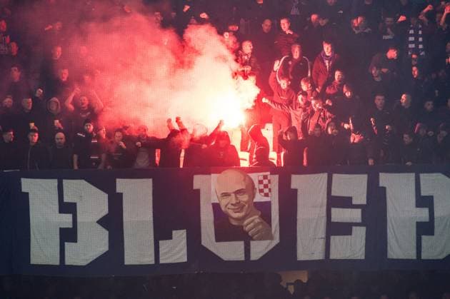 Malmo FF v GNK Dinamo - UEFA Europa League 2025 26 League Phase MD3 MALMO, SWEDEN - OCTOBER 23: Fans of Dinamo Zagreb, Bad Blue Boysi cheers during the UEFA Europa League 2025 26 League Phase MD3 match between Malmo FF and GNK Dinamo at Malmo New Stadium on October 23, 2025 in Malmo, Sweden.  ChristianxOrnberg PIXSELL