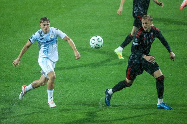 HNK Rijeka v AC Sparta Praha: UEFA Conference League Toni Fruk of HNK Rijeka and Jaroslav Zeleny of Sparta Praha competes for the ball during the UEFA Conference League group phase matchday 2 between HNK Rijeka and AC Sparta Praha at HNK Rijeka Stadium on October 23, 2025. in Rijeka, Croatia.  NelxPavletic PIXSELL