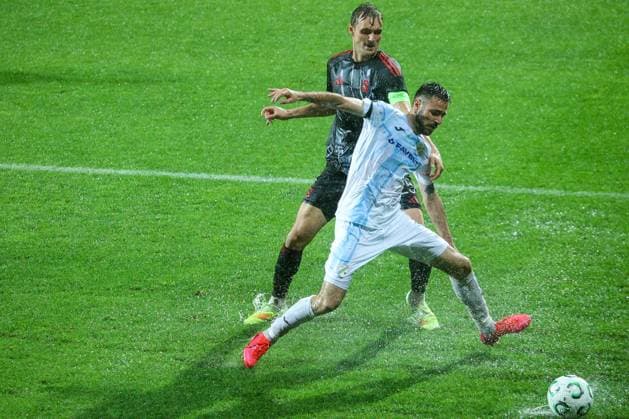 HNK Rijeka v AC Sparta Praha: UEFA Conference League Duje Cop of HNK Rijeka and Asger Sorensen of Sparta Praha competes for the ball during the UEFA Conference League group phase matchday 2 between HNK Rijeka and AC Sparta Praha at HNK Rijeka Stadium on October 23, 2025. in Rijeka, Croatia.  NelxPavletic PIXSELL