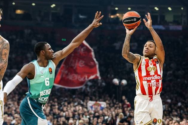 KK Crvena zvezda v Saski Baskonia - EuroLeague BELGRADE, SERBIA - OCTOBER 23: Yago (99) of Crvena zvezda in action against Hamidou Diallo (6) of Saski Baskonia during the Turkish Airlines EuroLeague basketball match between KK Crvena zvezda and Saski Baskonia at the Belgrade Arena in Belgrade, Serbia on October 23, 2025. Filip Stevanovic Anadolu Belgrade Serbia. Editorial use only. Please get in touch for any other usage.  Copyright: x2025xAnadoluxFilipxStevanovicx