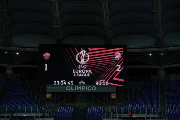 CALCIO - UEFA Europa League - AS Roma vs FC Viktoria Plzen Olimpico stadium screen during AS Roma vs FC Viktoria Plzen, Football Europa League match in Rome, Italy, October 23 2025 Rome Italy  Copyright: xIPAxSport ABACAx