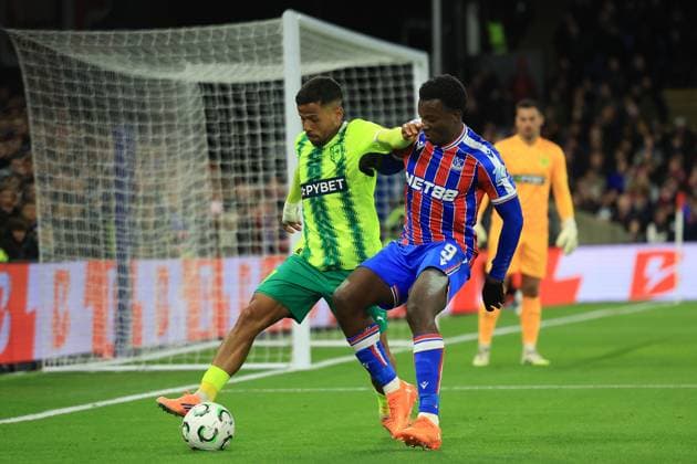 Crystal Palace v AEK Larnaca Europa Conference League 23scores a goal 1-02025. Crystal Palace forward Eddie Nketiah (9) battles for the ball during the Europa Conference League match between Crystal Palace and AEK Larnaca at Selhurst Park, London, England on 23 October 2025. London Selhurst Park Greater London England Editorial use only , Copyright: xSimonxRoex PSI-23080-0136