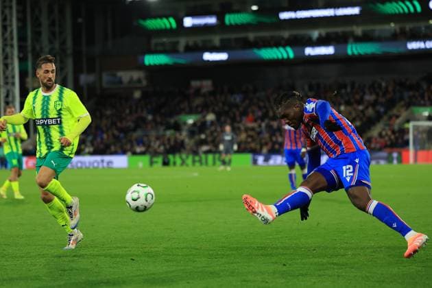 Crystal Palace v AEK Larnaca Europa Conference League 23scores a goal 1-02025. Crystal Palace midfielder Chrisantus Uche (12) during the Europa Conference League match between Crystal Palace and AEK Larnaca at Selhurst Park, London, England on 23 October 2025. London Selhurst Park Greater London England Editorial use only , Copyright: xSimonxRoex PSI-23080-0139