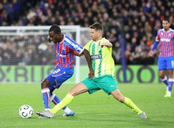 Crystal Palace v AEK Larnaca, London, UK - 23 Oct 2025 Tyrick Mitchell of Crystal Palace on the ball during the Europa Conference League match between Crystal Palace and AEK Larnaca on 23rd October 2025 at Selhurst Park, London London Selhurst Park London GBR Copyright: xJoshxSmith PPAUKx PPA-225186
