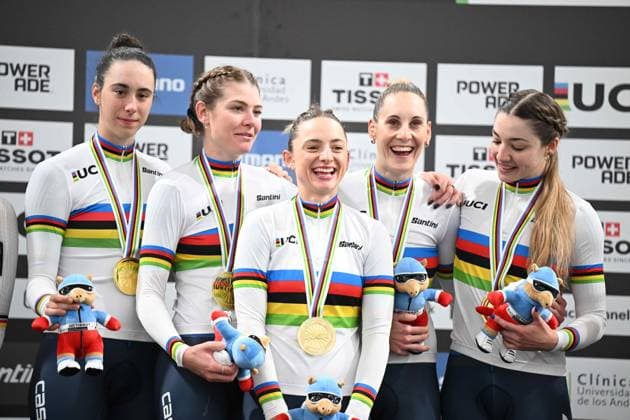 23-10-2025 World Championships Elite Women Track; Giornata 02; 2025, Italia; Guazzini, Vittoria; Fidanza, Martina; Alzini, Martina; Venturelli, Federica; Consonni, Chiara; Santiago Del Cile - Velodromo Penalolen; 
