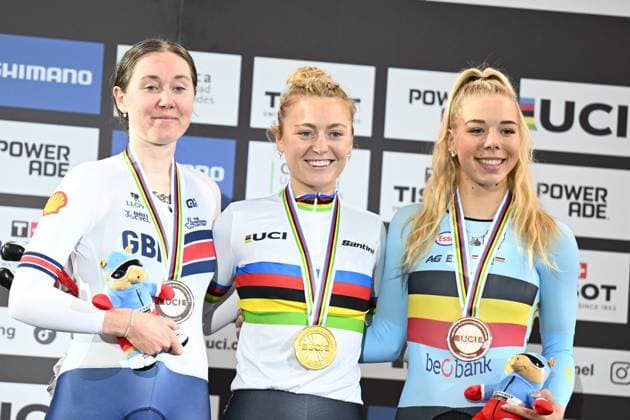 23-10-2025 World Championships Elite Women Track; Giornata 02; 2025, Irlanda; 2025, Great Britain; 2025, Belgium; Gillespie, Lara; Archibald, Katie; Hesters, Helene; Santiago Del Cile - Velodromo Penalolen; 