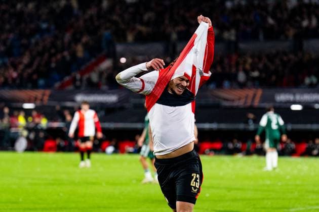 UEFA Europa League: Feyenoord v Panathinaikos F.C. Rotterdam - Anis Moussa of Feyenoord Rotterdam during the third match of the UEFA Europa League 2025 2026. The match is set between Feyenoord and Panathinaikos F.C. at Stadion Feijenoord De Kuip on 23 October 2025 in Rotterdam, The Netherlands. Copyright: xYannickxVerhoevenx