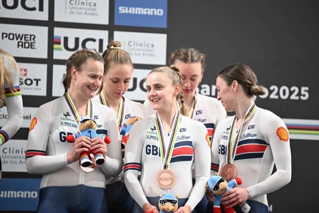 23-10-2025 World Championships Elite Women Track; Giornata 02; 2025, Great Britain; Leech, Madelaine; Barker, Megan; Knight, Josie; Morris, Anna; Roberts, Jessica; Santiago Del Cile - Velodromo Penalolen; 
