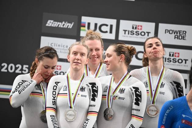 23-10-2025 World Championships Elite Women Track; Giornata 02; 2025, Germany; Brautigam, Messane; Brausse, Franziska; Klein, Lisa; Sussemilch, Laura; Kroger, Mieke; Santiago Del Cile - Velodromo Penalolen; 