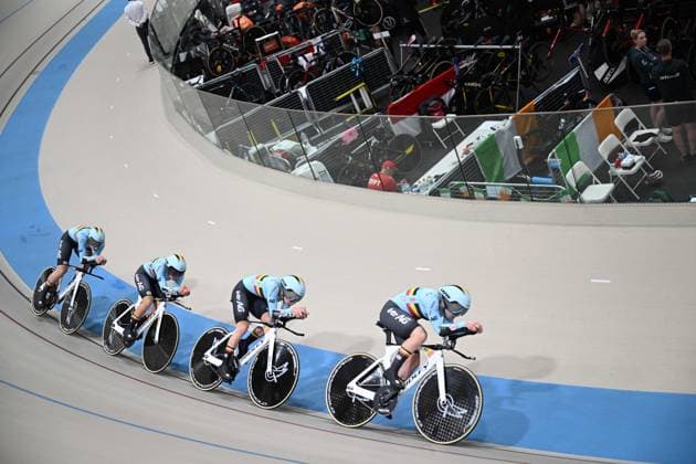 23-10-2025 World Championships Elite Women Track; Giornata 02; 2025, Belgium; Bossuyt, Shari; De Clercq, Katrijn; Hesters, Helene; Vierstraete, Luca; Santiago Del Cile - Velodromo Penalolen; 