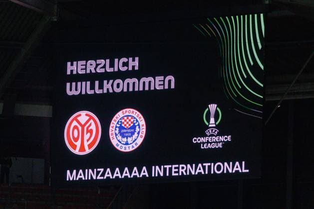 A warm welcome from Mainz MAINZ, DEUTSCHLAND - OCTOBER 23: during the match between 1. FSV Mainz 05 vs. HäK Zrinjski Mostar at MEWA Arena on matchday 2 on October 23, 2025 in Mainz, Deutschland. Rheinland-Pfalz Deutschland Copyright: xBEAUTIFULxSPORTS Hahnex