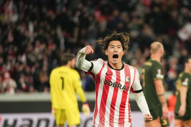 Yuito Suzuki (SC Freiburg, 14) celebrating his goal to make it 1–0 UEFA Europa League: SC Freiburg vs FC Utrecht, Europa-Park-Stadion, 24.09.2025 Baden-Württemberg Deutschland Copyright: xBEAUTIFULxSPORTS Boscox