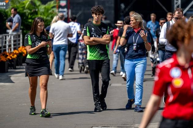 MEXICO CITY, MEXICO: Gabriel Bortoleto, racing for the Stake F1 Team team during the 2025 Formula 1 Mexico City Grand Prix at the Autodromo Hermanos Rodriguez in Mexico City, Mexico