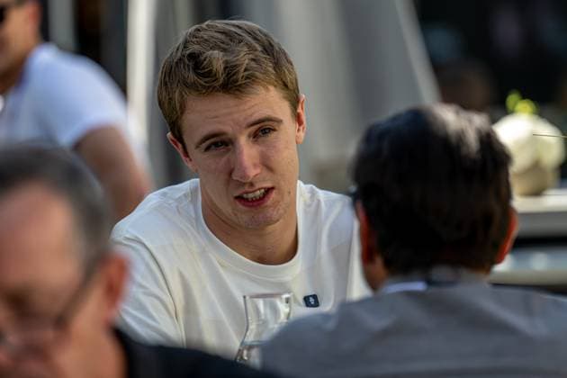 MEXICO CITY, MEXICO: Frederik Vesti, The development driver for the Mercedes team, at the 2025 Formula 1 Mexico City Grand Prix at the Autodromo Hermanos Rodriguez in Mexico City, Mexico.