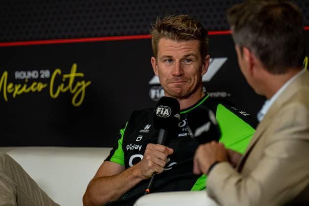 MEXICO CITY, MEXICO: Nico Hulkenberg, racing for the Stake F1 Team team during the 2025 Formula 1 Mexico City Grand Prix at the Autodromo Hermanos Rodriguez in Mexico City, Mexico
