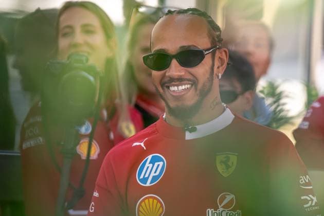 MEXICO CITY, MEXICO: Lewis Hamilton, racing for the Ferrari team during the 2025 Formula 1 Mexico City Grand Prix at the Autodromo Hermanos Rodriguez in Mexico City, Mexico