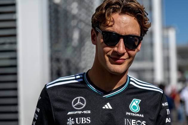 MEXICO CITY, MEXICO: George Russell, racing for the Mercedes team during the 2025 Formula 1 Mexico City Grand Prix at the Autodromo Hermanos Rodriguez in Mexico City, Mexico