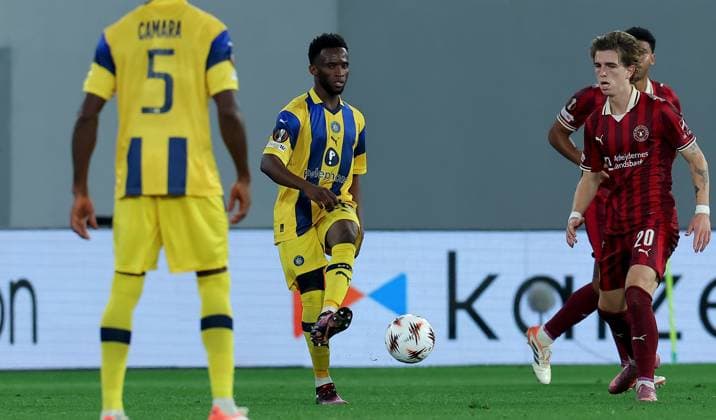 Maccabi Tel-Aviv v Midtjylland, UEFA Europa League 2025 2026 Backa Topola, Serbia. 23rd October 2025. Maccabi Tel-Aviv s Issouf Sissokho during the UEFA Europa League football match between Maccabi Tel-Aviv and Midtjylland in Backa Topola, Serbia on Oct. 23, 2025. Backa Topola Serbia Copyright: xPedjaxMilosavljevic STARSPORTx x