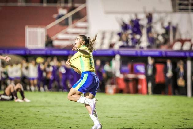 Amistoso Feminino Sub20 Brasil x México GOIÃ¢NIA, GO - 23.10.2025: AMISTOSO FEMININO SUB20 BRASIL X MÃ XICO - Friendly match between the Brazilian Women& 39;s Under-20 Team and the Mexican national team, Nationalteam held at the OnÃ sio Brasileiro Alvarenga Stadium in the city of Goiania GO, this Wednesday, 23rd. (Photo: Claudio Santos Fotoarena) x2829874x  ClaudioxSantos